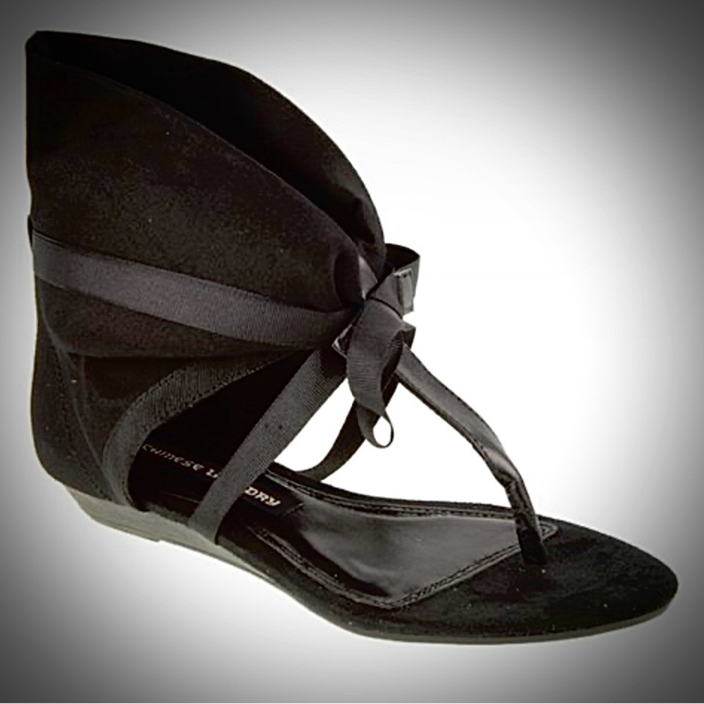 CHINESE LAUNDRY MIDNiGHT BLACK SUDOKU SHOES STRAPPY SANDALS (BRAND NEW)